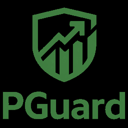 Logo PGuard : un bouclier vert contenant un graphique en hausse, au-dessus du mot PGuard.
