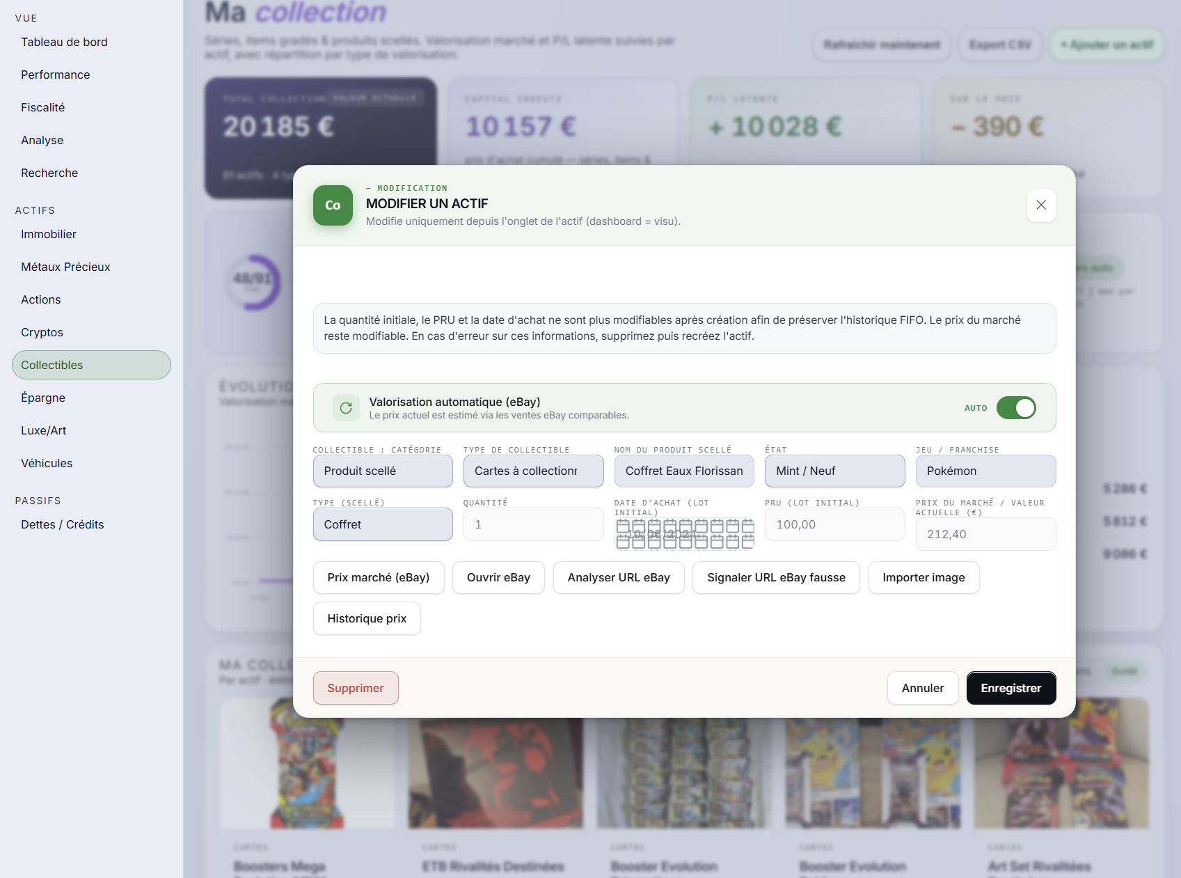 Aperçu de la recherche automatique de prix PGuard